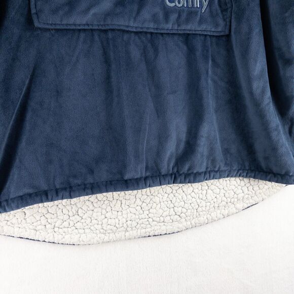 Comfy Jr. Youth Size Oversized Blue Blanket Sherpa One Size Hood - Picture 4 of 11